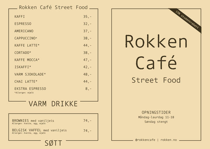 Rokken Café meny